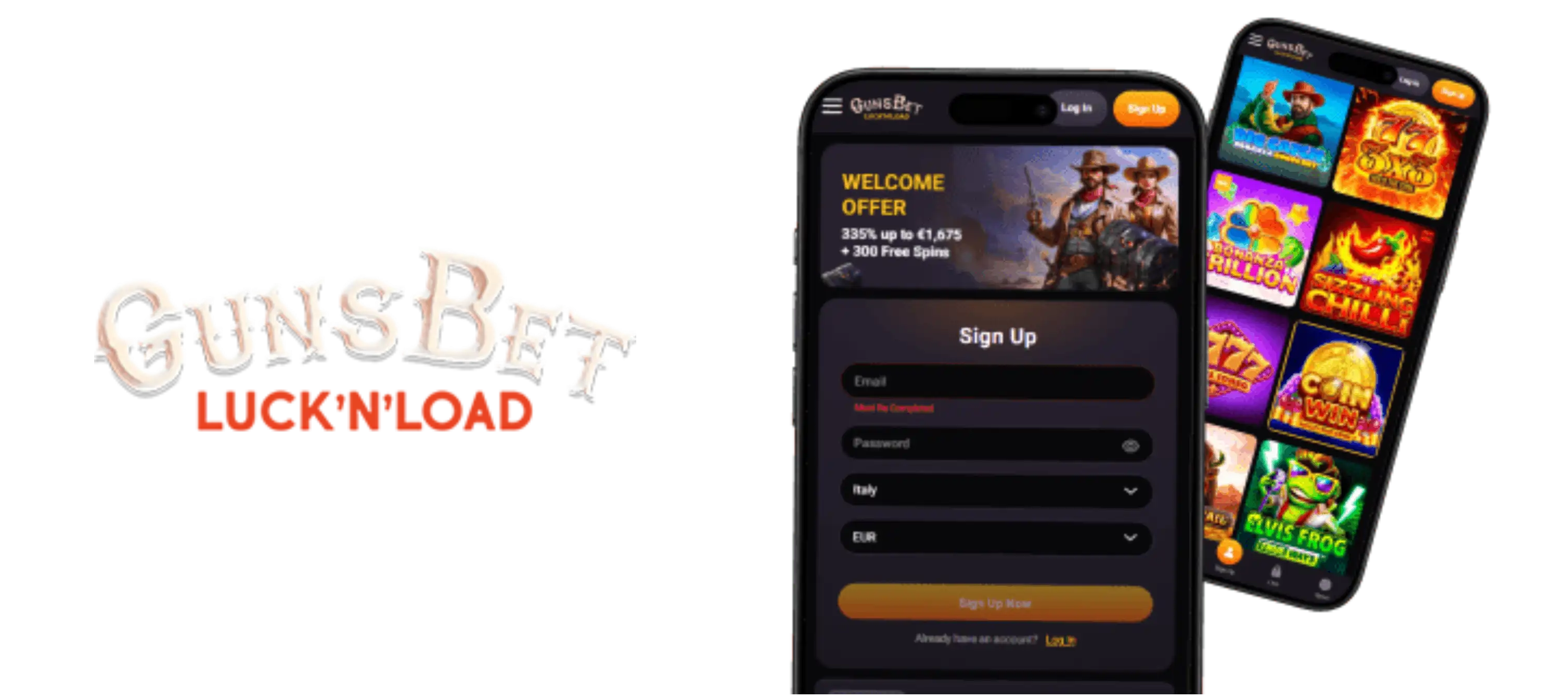 GunsBet Casino App-schermafbeelding